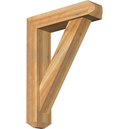 Ekena Millwork Traditional Craftsman Rough Sawn Bracket w/ Offset Brace, Western Red Cedar, 6"W x 24"D x 32"H BKT0604X24X32TRA04RWR